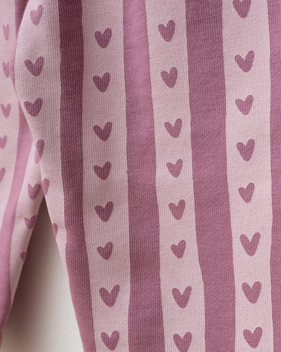 Kız Bebek Alt Üst Takım Kalp Baskılı Love Detaylı (9-24 Ay)