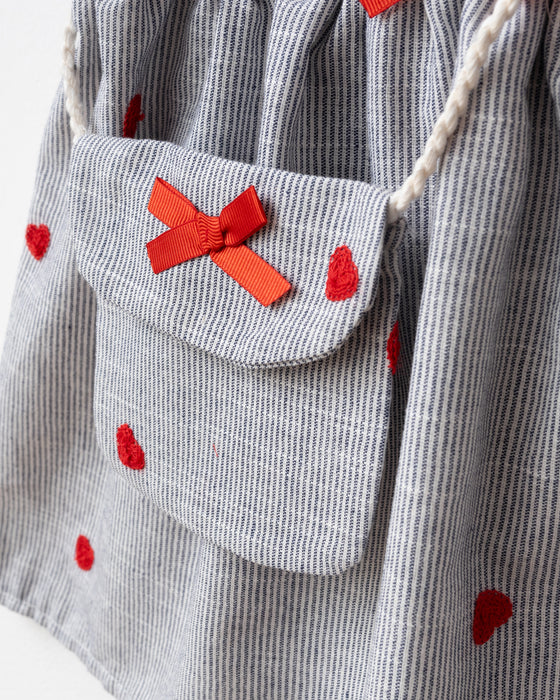 Kız Bebek Fiyonk Detaylı Çantalı Elbise  (9 Ay- 3 Yaş)