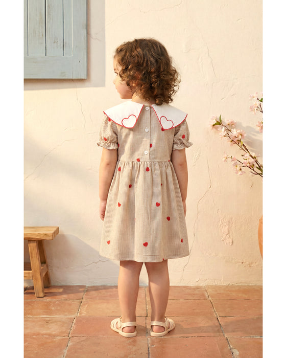 Kız Çocuk Kalp Detaylı Elbise (2-3 / 6-7 Yaş)