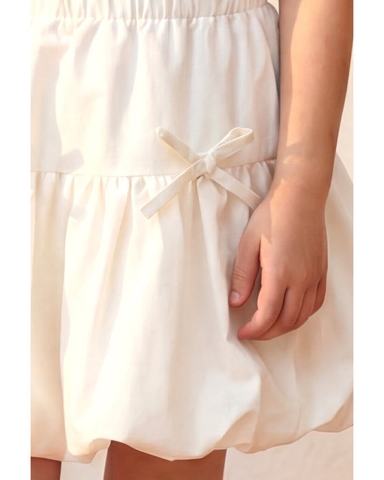 Kız Çocuk Fiyonk Detaylı Tişört Balon Etekli Takım (3-7 Yaş)