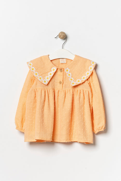Kız Çocuk Müslin Bayramlık Çantalı Elbise (1-4 Yaş)