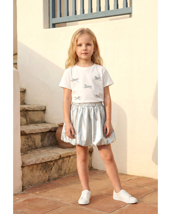 Kız Çocuk Fiyonk Detaylı Balon Etekli Takım (3-4 / 7-8 Yaş)