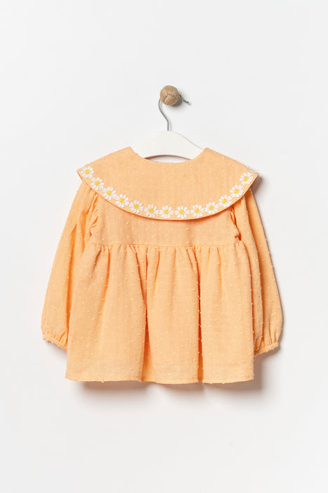 Kız Çocuk Müslin Bayramlık Çantalı Elbise (1-4 Yaş)