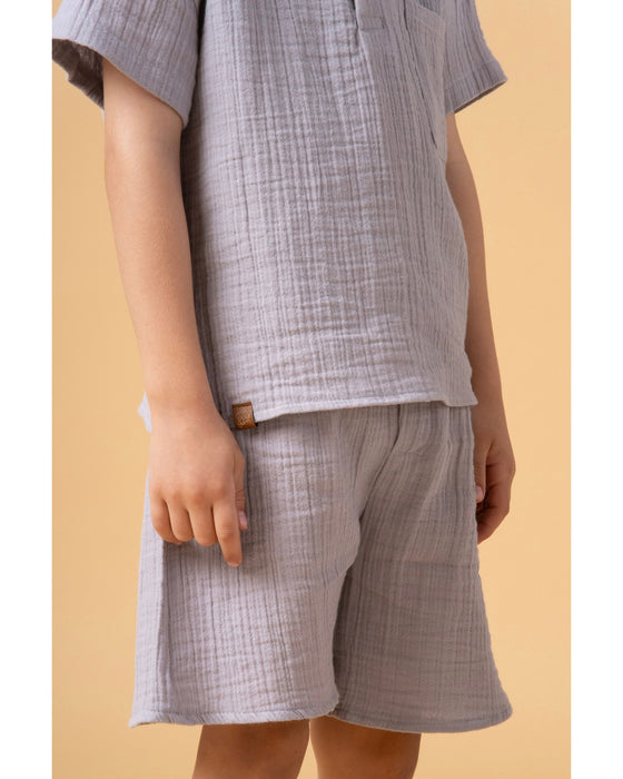 Erkek Çocuk Müslin Gömlekli Şortlu Alt Üst Takım (2-3/6-7 Yaş)