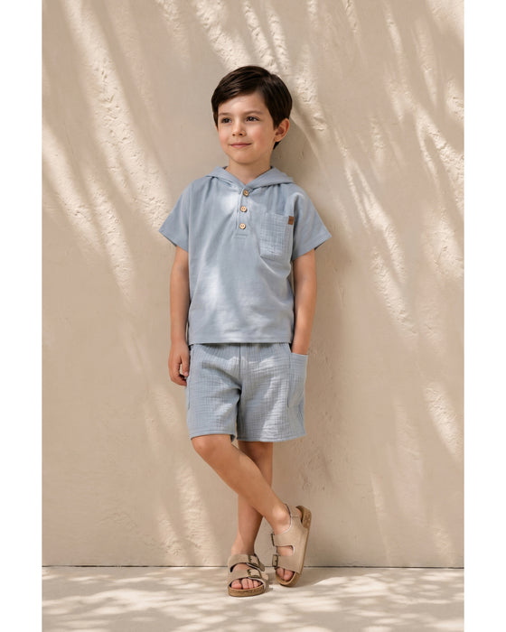 Erkek Çocuk Kapşonlu Şortlu İkili Takım (2/3-6/7 Yaş)