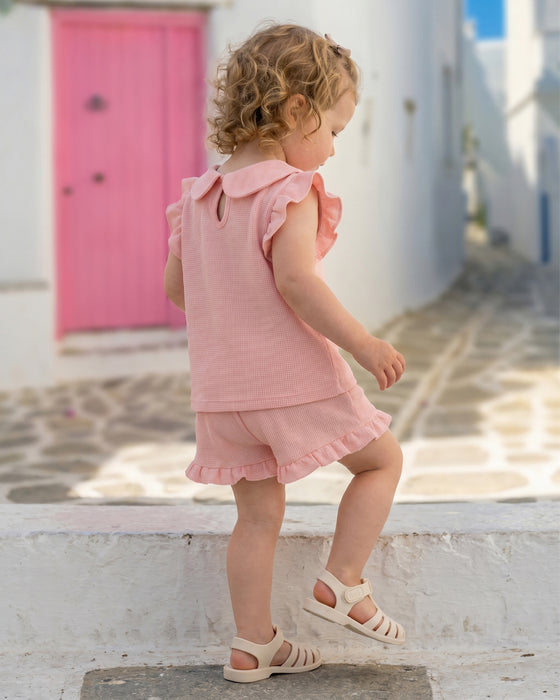 Kız Bebek Bebe Yaka Şortlu İkili Takım (9/12 Ay-2/3 Yaş)