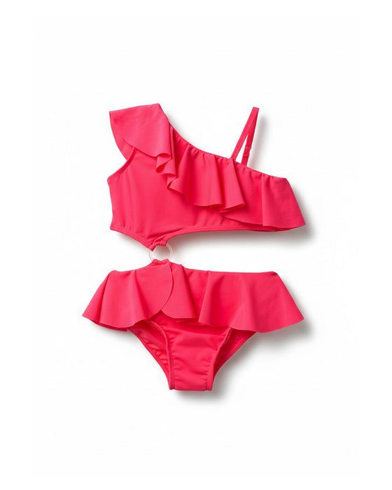 Kız Çocuk Fırfır Detaylı Bikini Takımı 5'li Seri (7-8 / 11-12 Yaş)