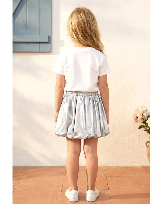 Kız Çocuk Fiyonk Detaylı Balon Etekli Takım (3-4 / 7-8 Yaş)