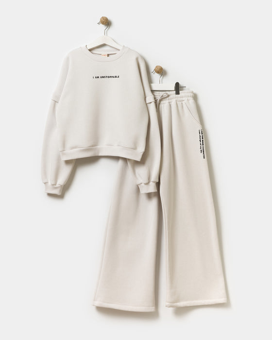 Unstoppable Kız Çocuk Geniş Paça Oversize Eşofman Takımı (9-13 Yaş)