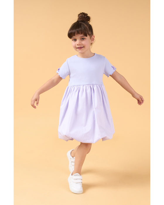 Kız Çocuk Fiyonk Detaylı Balon Elbise (3-4/7-8 Yaş)