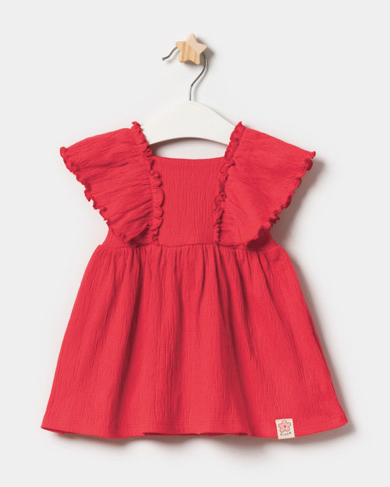 Fırfır Detaylı Kız Bebek Elbise (9 Ay-3 Yaş)