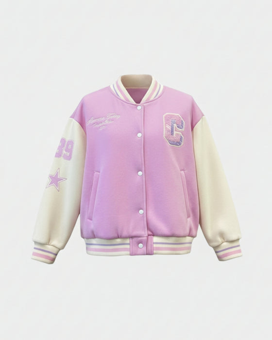 C Süzene Nakışlı Kız Çocuk Kolej Ceket (8-12 Yaş)