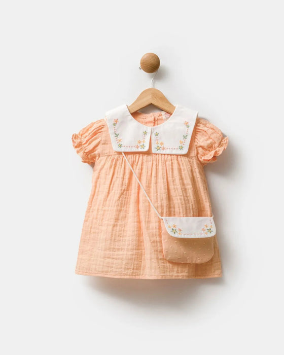 Kız Bebek Bebe Yakalı Çantalı Elbise (9 Ay- 3 Yaş)