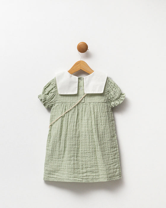 Kız Bebek Bebe Yakalı Çantalı Elbise (9 Ay- 3 Yaş)