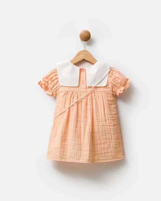 Kız Bebek Bebe Yakalı Çantalı Elbise (9 Ay- 3 Yaş)