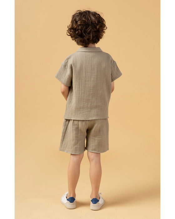 Erkek Çocuk Müslin Gömlekli Şortlu Alt Üst Takım (2-3/6-7 Yaş)