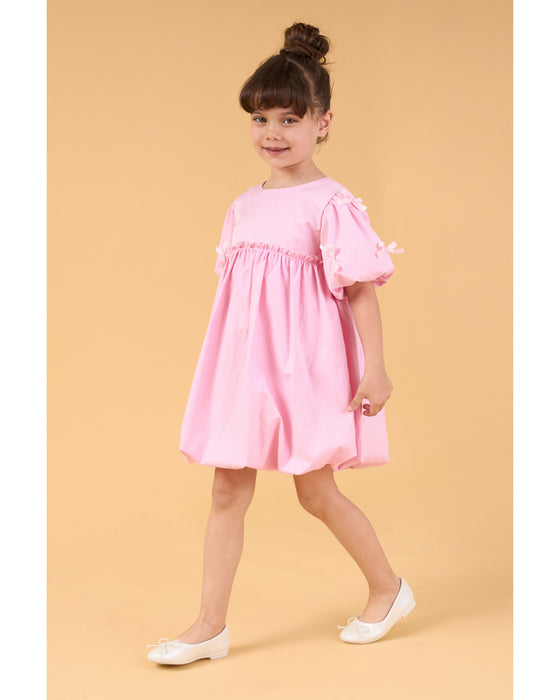 Kız Çocuk Fiyonklu Balon Elbise (3-4/7-8 Yaş)