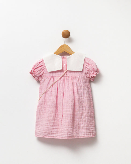 Kız Bebek Bebe Yakalı Çantalı Elbise (9 Ay- 3 Yaş)