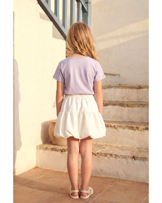 Kız Çocuk Fiyonk Detaylı Tişört Balon Etekli Takım (3-7 Yaş)