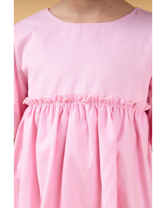 Kız Çocuk Fiyonklu Balon Elbise (3-4/7-8 Yaş)