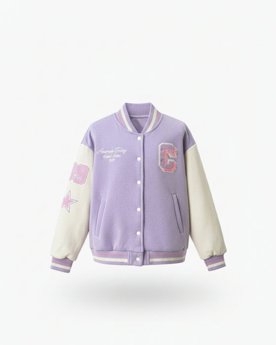 C Süzene Nakışlı Kız Çocuk Kolej Ceket (8-12 Yaş)