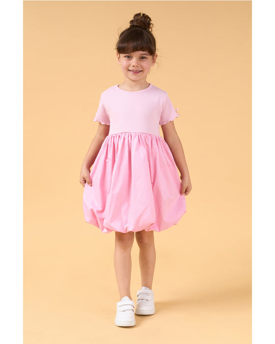 Kız Çocuk Fiyonk Detaylı Balon Elbise (3-4/7-8 Yaş)