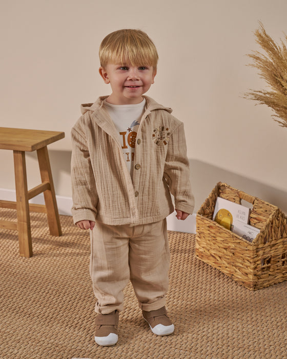 Erkek Bebek Bayramlık Baskılı  3'lü Alt Üst Takım (9 Ay-3 Yaş)