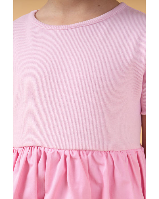 Kız Çocuk Fiyonk Detaylı Balon Elbise (3-4/7-8 Yaş)