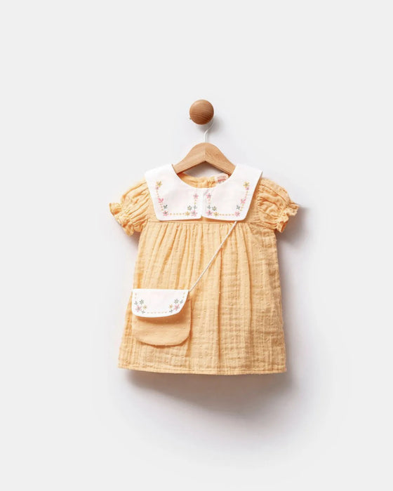 Kız Bebek Bebe Yakalı Çantalı Elbise (9 Ay- 3 Yaş)