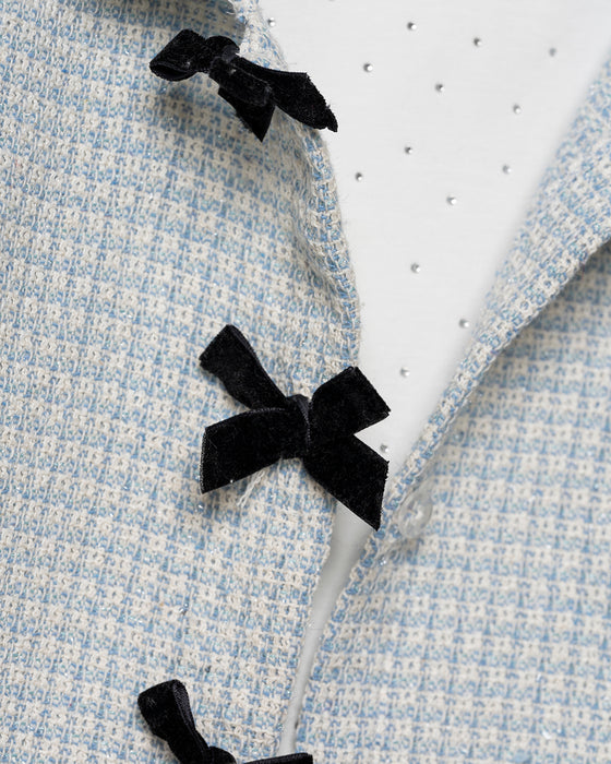 Kız Çocuk Fiyonk Detaylı Etekli Bayramlık 3'lü Takım (4-8 Yaş)