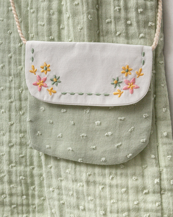 Kız Bebek Bebe Yakalı Çantalı Elbise (9 Ay- 3 Yaş)