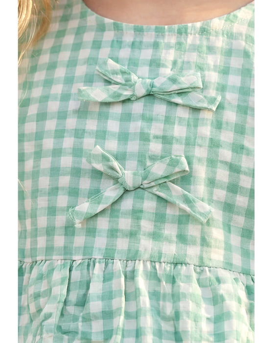 Kız Çocuk Tokalı Ekose Elbise (3-4 / 7-8 Yaş)