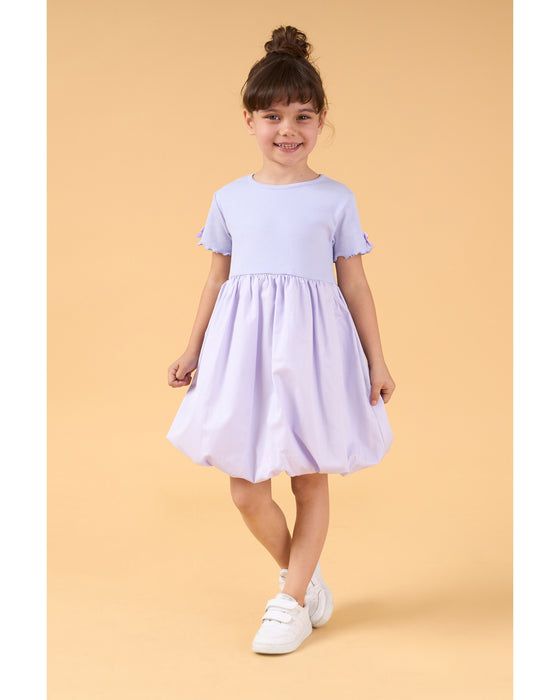Kız Çocuk Fiyonk Detaylı Balon Elbise (3-4/7-8 Yaş)