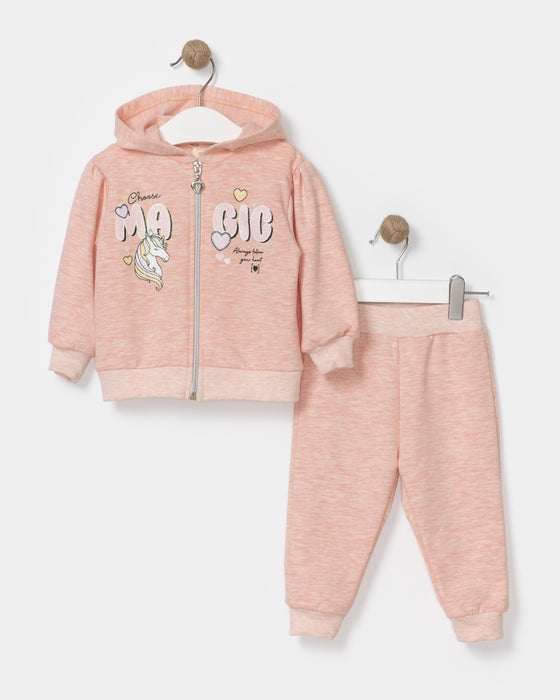 Unicorn Zippered 2-Piece Baby Girl Set (9-24 Months)