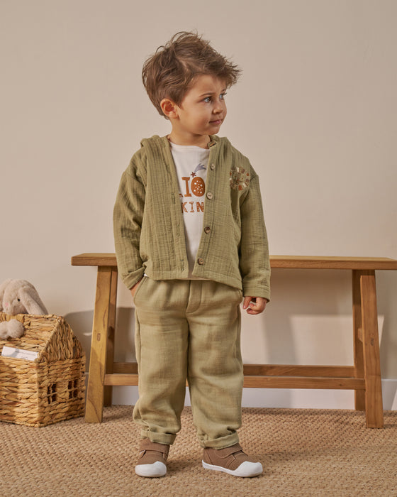 Erkek Bebek Bayramlık Baskılı  3'lü Alt Üst Takım (9 Ay-3 Yaş)