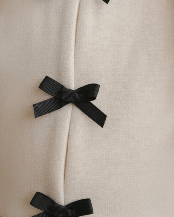 Kız Çocuk  Cepli Fiyonk Detaylı Alt Üst Takım (3-4 / 9-10)