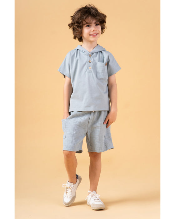 Erkek Çocuk Kapşonlu Şortlu İkili Takım (2/3-6/7 Yaş)