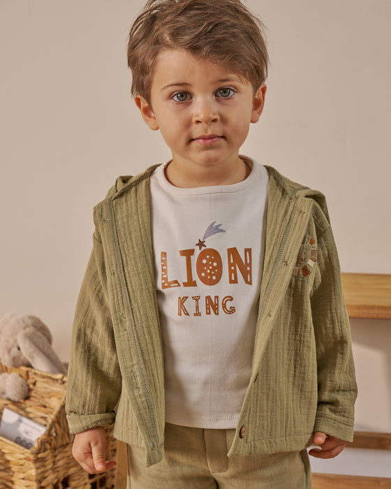 Erkek Bebek Bayramlık Baskılı  3'lü Alt Üst Takım (9 Ay-3 Yaş)