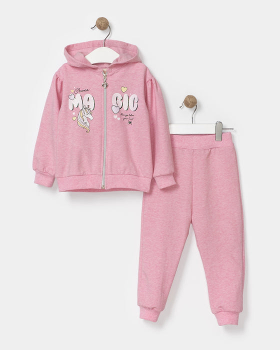 Unicorn Zippered 2-Piece Baby Girl Set (9-24 Months)