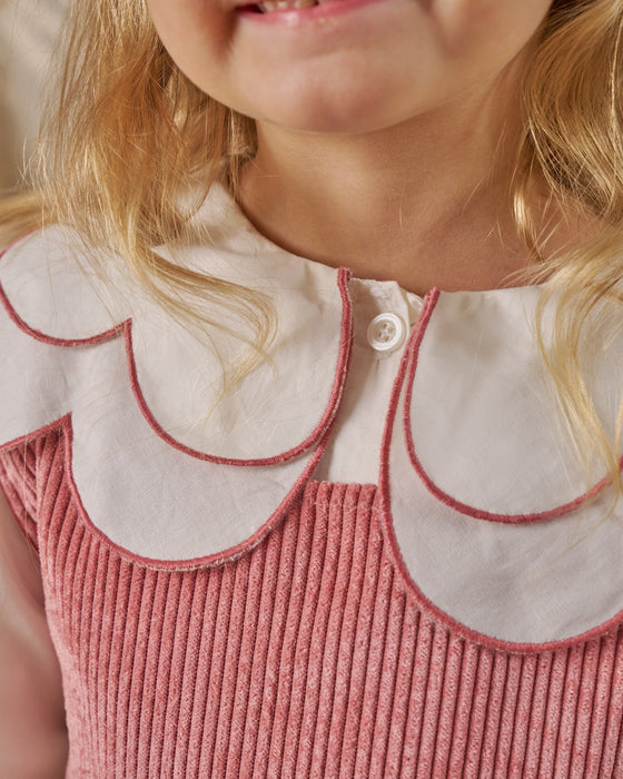 Kız Çocuk Gömlekli Yaka Detaylı Elbise (4-7 Yaş)