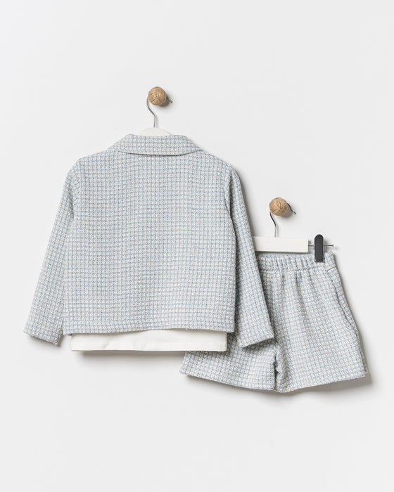 Kız Çocuk Fiyonk Detaylı Etekli Bayramlık 3'lü Takım (4-8 Yaş)