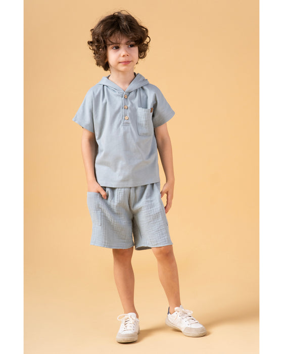 Erkek Çocuk Kapşonlu Şortlu İkili Takım (2/3-6/7 Yaş)