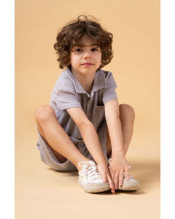 Erkek Çocuk Müslin Gömlekli Şortlu Alt Üst Takım (2-3/6-7 Yaş)