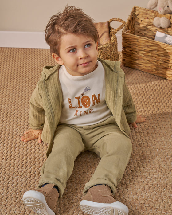 Erkek Bebek Bayramlık Baskılı  3'lü Alt Üst Takım (9 Ay-3 Yaş)