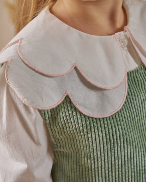 Kız Çocuk Gömlekli Yaka Detaylı Elbise (4-7 Yaş)