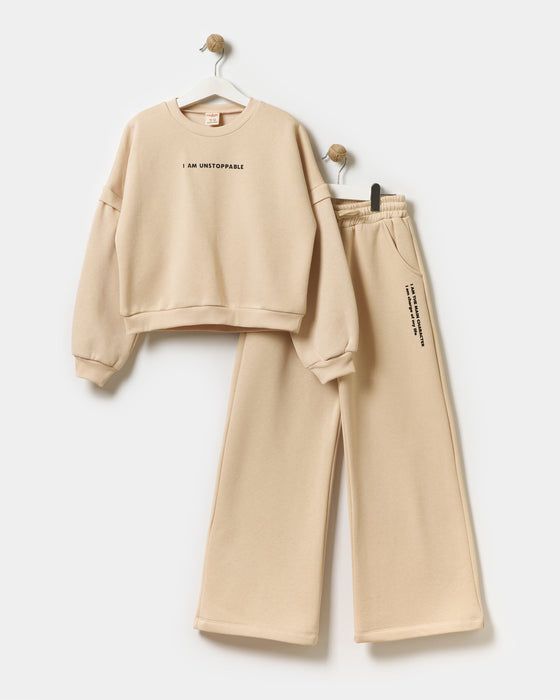 Unstoppable Kız Çocuk Geniş Paça Oversize Eşofman Takımı (9-13 Yaş)