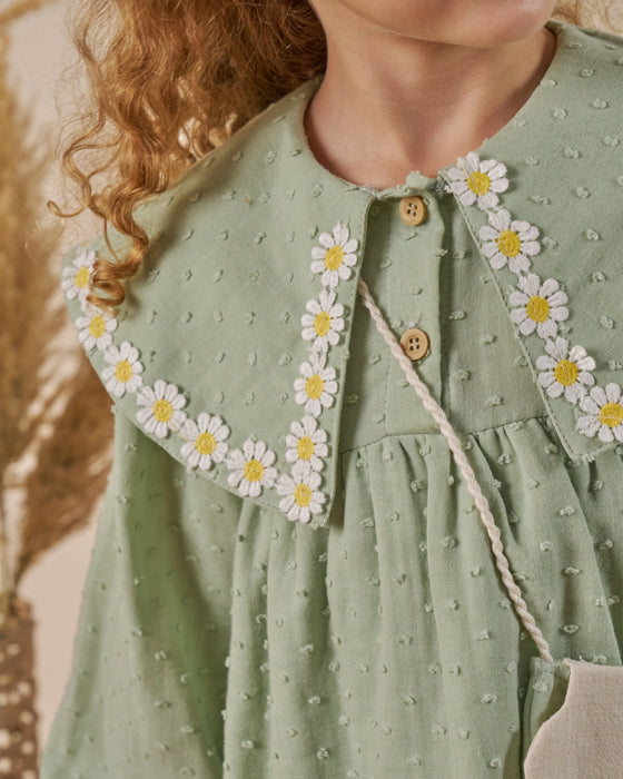 Kız Çocuk Müslin Bayramlık Çantalı Elbise (1-4 Yaş)