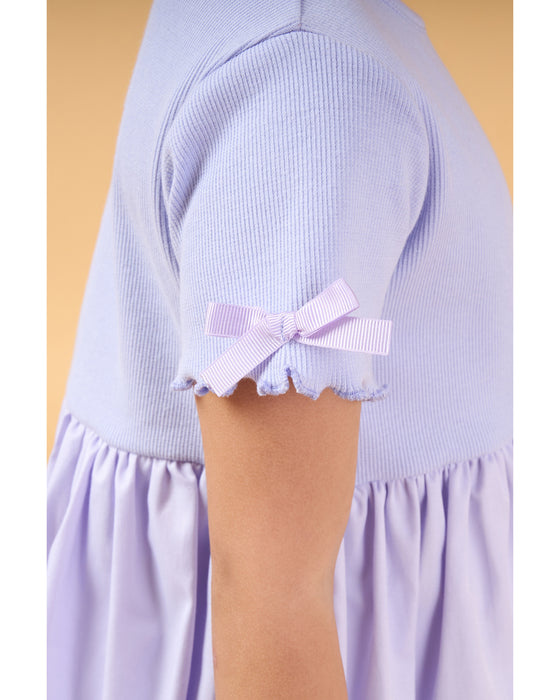 Kız Çocuk Fiyonk Detaylı Balon Elbise (3-4/7-8 Yaş)