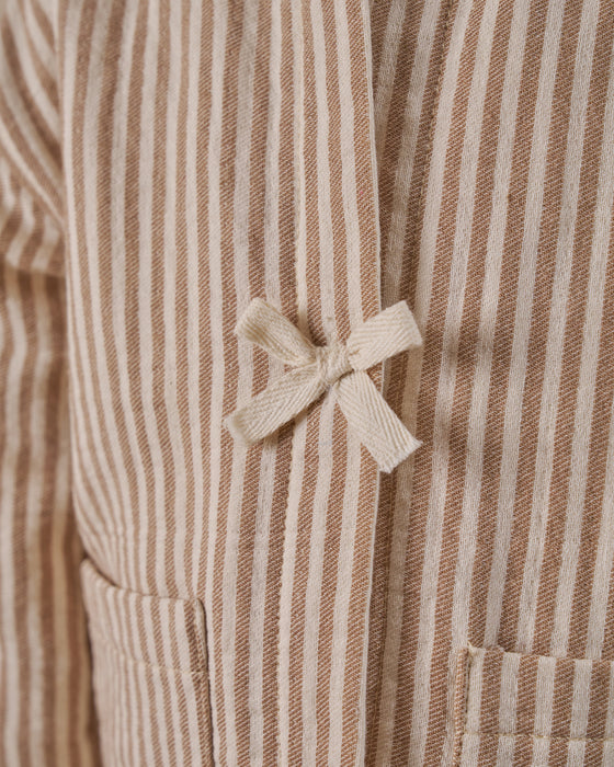 Fiyonk Detaylı Çizgili 3'lü Bayramlık Kız Çocuk Alt Üst Takım (4-7 Yaş)