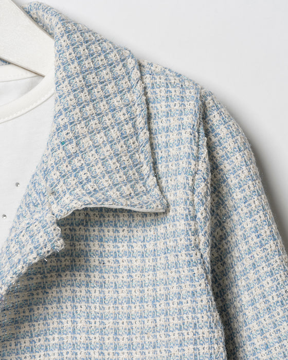 Kız Çocuk Fiyonk Detaylı Etekli Bayramlık 3'lü Takım (4-8 Yaş)